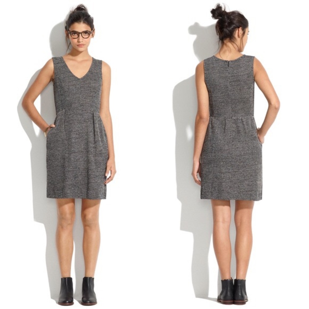 Madewell Terrace Marled Knit Jumper Dress Black XS